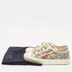 Dior Multicolor Beaded and Embroidered Canvas Walk'n'Dior Low-Top Sneakers Size 39