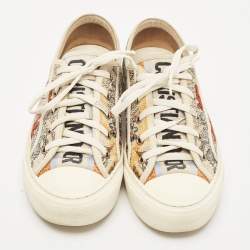 Dior Multicolor Beaded and Embroidered Canvas Walk'n'Dior Low-Top Sneakers Size 39