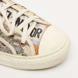 Dior Multicolor Beaded and Embroidered Canvas Walk'n'Dior Low-Top Sneakers Size 39