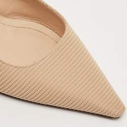 Pre Owned Dior Beige Canvas J'Adior Slingback Pumps Size 36