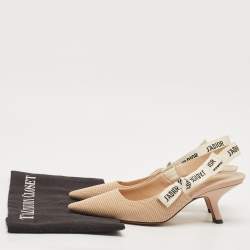 Pre Owned Dior Beige Canvas J'Adior Slingback Pumps Size 36