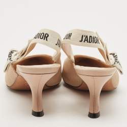 Pre Owned Dior Beige Canvas J'Adior Slingback Pumps Size 36