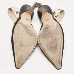 Pre Owned Dior Black Canvas J'adior Slingback Pumps Size 37