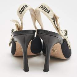 Pre Owned Dior Black Canvas J'adior Slingback Pumps Size 37