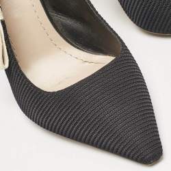 Pre Owned Dior Black Canvas J'adior Slingback Pumps Size 37