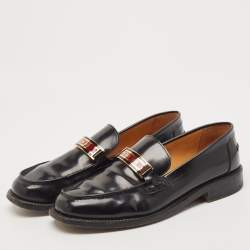Dior Black Patent Leather Code Slip On Loafers Size 40