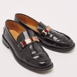 Dior Black Patent Leather Code Slip On Loafers Size 40