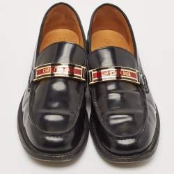 Dior Black Patent Leather Code Slip On Loafers Size 40