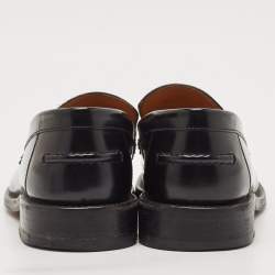 Dior Black Patent Leather Code Slip On Loafers Size 40