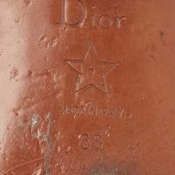 Dior Burgundy Embroidered Canvas Dway Flat Slides Size 38