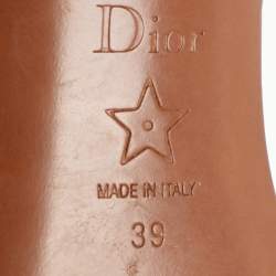 Pre Owned Dior Beige/Navy Blue Logo Embroidered  Jacquard Dway Slide Sandals Size 39