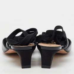 مملوكة مسبقًا Dior Black Patent Leather and Satin D-Envol Lace Up Pumps Size 38