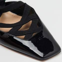 مملوكة مسبقًا Dior Black Patent Leather and Satin D-Envol Lace Up Pumps Size 38