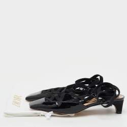 مملوكة مسبقًا Dior Black Patent Leather and Satin D-Envol Lace Up Pumps Size 38