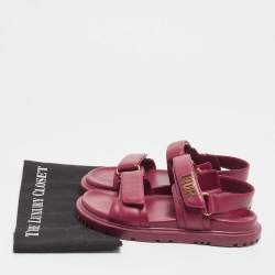 مملوكة مسبقًا Dior Purple Leather DiorAct Slingback Sandals Size 38.5