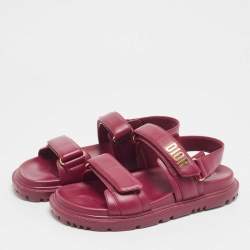 مملوكة مسبقًا Dior Purple Leather DiorAct Slingback Sandals Size 38.5