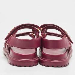 مملوكة مسبقًا Dior Purple Leather DiorAct Slingback Sandals Size 38.5
