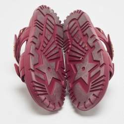 مملوكة مسبقًا Dior Purple Leather DiorAct Slingback Sandals Size 38.5