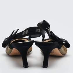 مملوكة مسبقًا Dior Black Mesh and Suede J'Adior Crystals Slingback Pumps Size 40