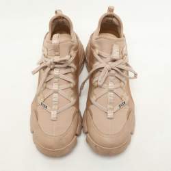 Dior Beige PVC and Leather D-Connect High Top Sneakers Size 38