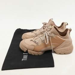 Dior Beige PVC and Leather D-Connect High Top Sneakers Size 38