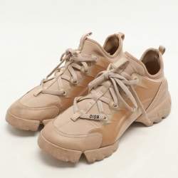 Dior Beige PVC and Leather D-Connect High Top Sneakers Size 38