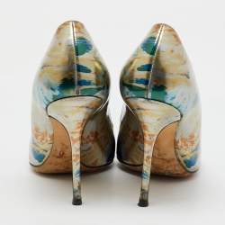 Dior Multicolor Floral Printed Leather Cherie Pointed Toe Pumps Size 39