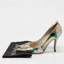 Dior Multicolor Floral Printed Leather Cherie Pointed Toe Pumps Size 39