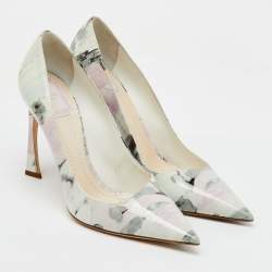 Dior Multicolor Printed Patent Leather Pointed Toe Pumps Size 39.5