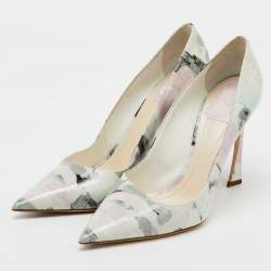 Dior Multicolor Printed Patent Leather Pointed Toe Pumps Size 39.5