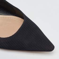 Dior Black Technical Fabric J'Adior Pointed Toe Flat Slingback Sandals Size 40
