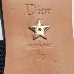Dior Black Technical Fabric J'Adior Pointed Toe Flat Slingback Sandals Size 40