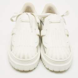Dior White/Blue Nylon and Rubber Dior ID Sneakers Size 38.5