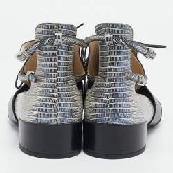 Dior Black Croc and Lizard Embossed Leather Nomade Pointy Ankle Length Boots Size 41