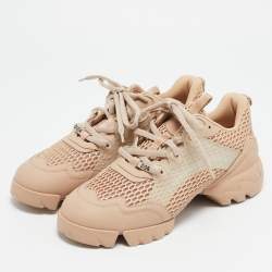 Dior Beige Mesh and Leather D-Connect Sneakers Size 40