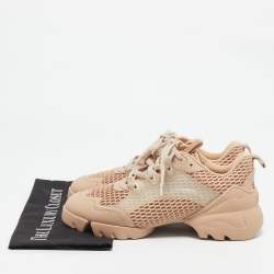 Dior Beige Mesh and Leather D-Connect Sneakers Size 40