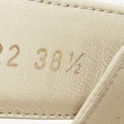 مملوكة مسبقًا Dior Cream Leather DiorAct Flat Sandals Size 38.5