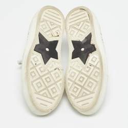 Pre Owned Dior White/Blue Embroidered Canvas Walk'n'Dior Sneakers Size 36