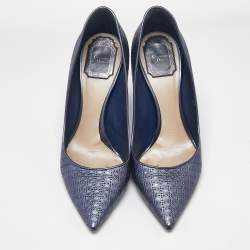 Dior Metallic Purple Micro Cannage Leather Cherie Pointed Toe Pumps Size 38