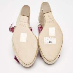 Dior Pink Patent Leather Bow Espadrille Platform Wedge Sandals Size 36