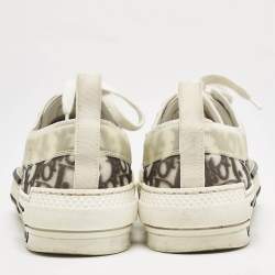 Dior White/Grey Oblique Mesh and Rubber B23 Low Top Sneakers Size 39