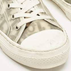 Dior White/Grey Oblique Mesh and Rubber B23 Low Top Sneakers Size 39