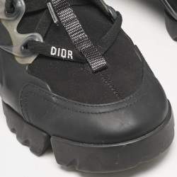 Dior Black Neoprene and PVC D-Connect Lace Up Sneakers Size 38.5