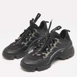 Dior Black Neoprene and PVC D-Connect Lace Up Sneakers Size 38.5