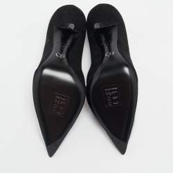 Dior Black Suede Sequins Crest Pumps Size 35