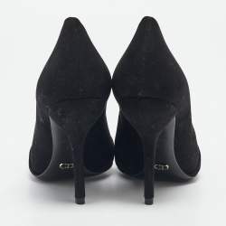 Dior Black Suede Sequins Crest Pumps Size 35