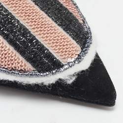 Dior Black Suede Sequins Crest Pumps Size 35