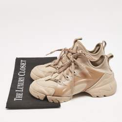 Dior Beige Neoprene and Rubber D-Connect Low Top Sneakers Size 35