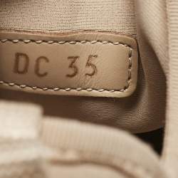 Dior Beige Neoprene and Rubber D-Connect Low Top Sneakers Size 35