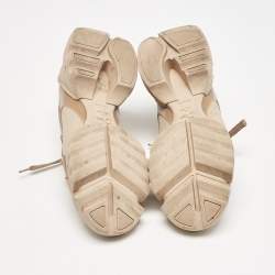 Dior Beige Neoprene and Rubber D-Connect Low Top Sneakers Size 35